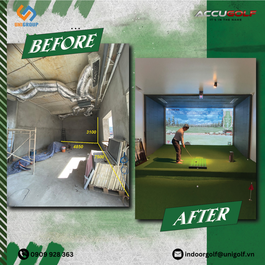 Trước và sau khi hoàn thiện thiết kế phòng golf