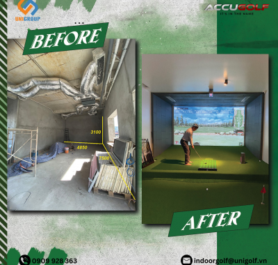 Trước và sau khi hoàn thiện thiết kế phòng golf